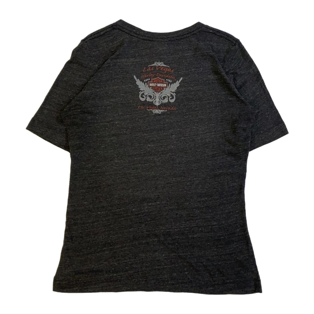 Harley Davidson Live to Ride Flame Graphic Short Sleeve V Neck T Shirt Grey XL - Picture 2 of 9